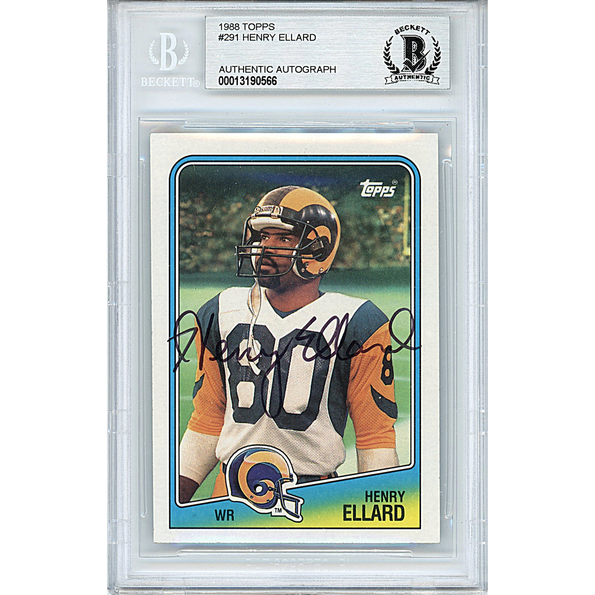 Henry Ellard Los Angeles Rams Autographed Trading Card Beckett BGS