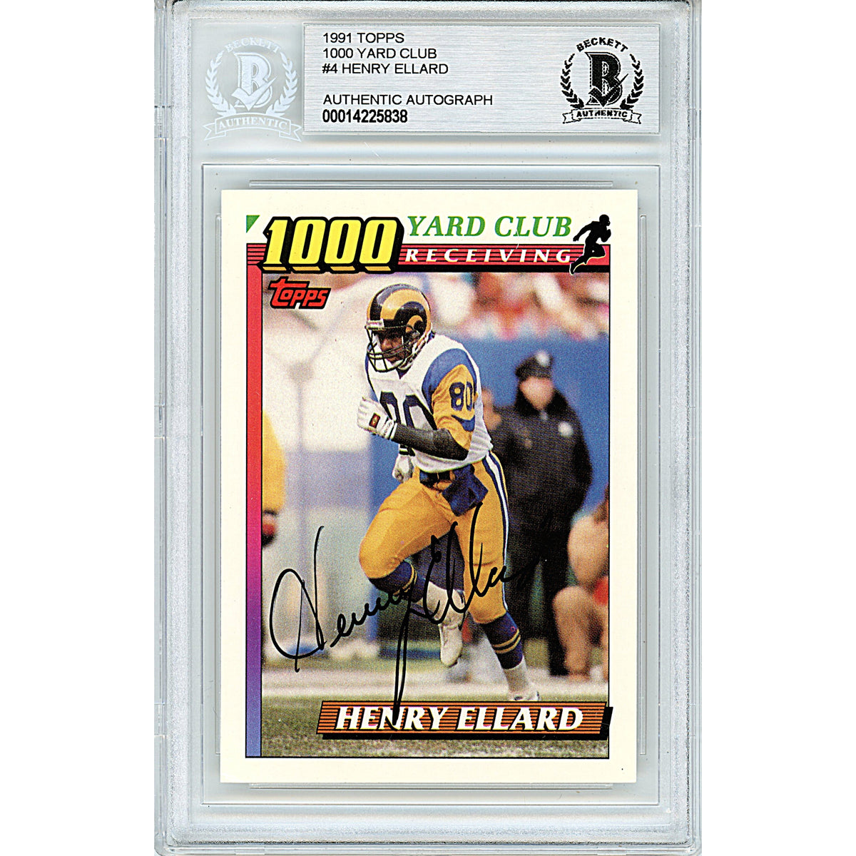 Henry Ellard Yard Club Autographed Trading Card Beckett BAS