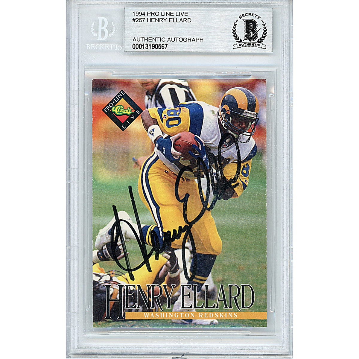 Henry Ellard Autographed Trading Card Beckett BGS