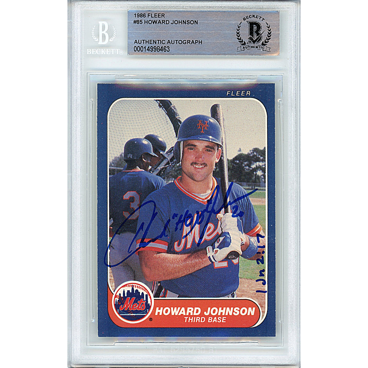 Howard Johnson New York Mets Autographed Trading Card Beckett BGS