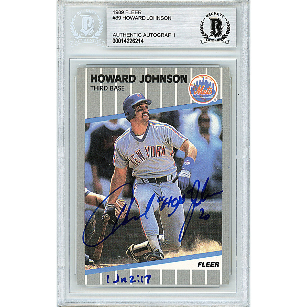 Howard Johnson New York Mets Autographed Trading Card Beckett BAS