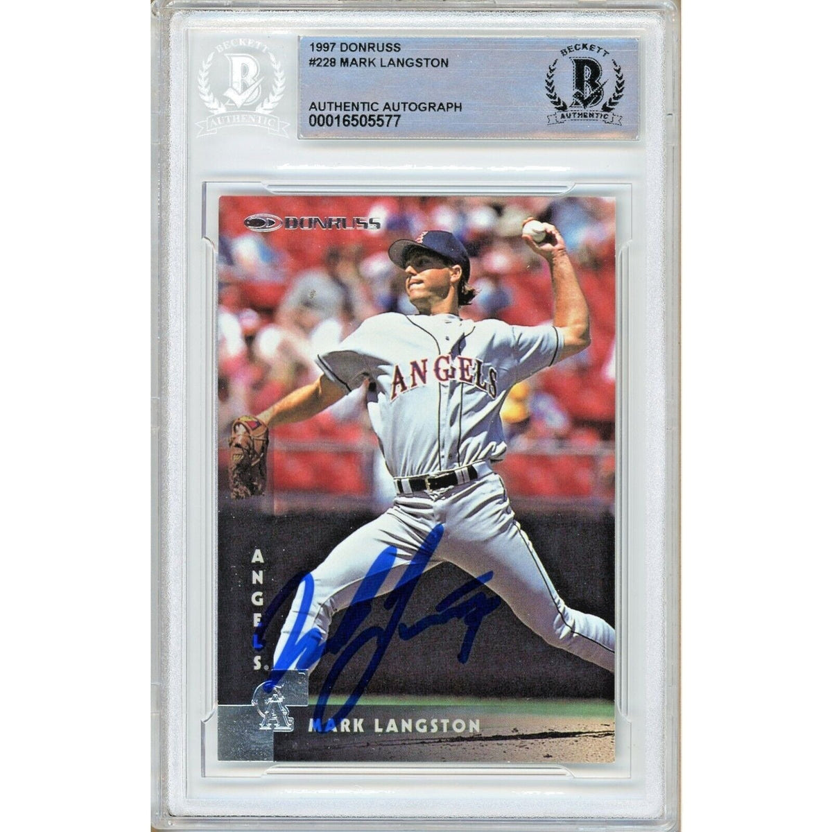 Mark Langston Autographed Trading Card Beckett BAS