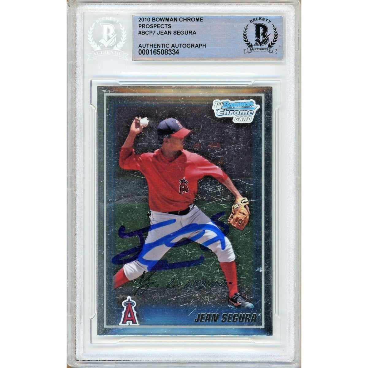 Jean Segura Bowman Chrome Prospects Autographed Trading Card Beckett BAS