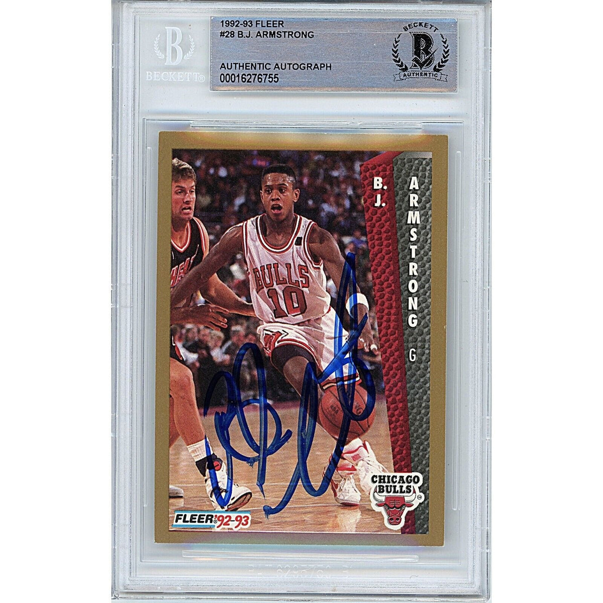 Bj Armstrong Chicago Bulls Autographed Trading Card Beckett BAS