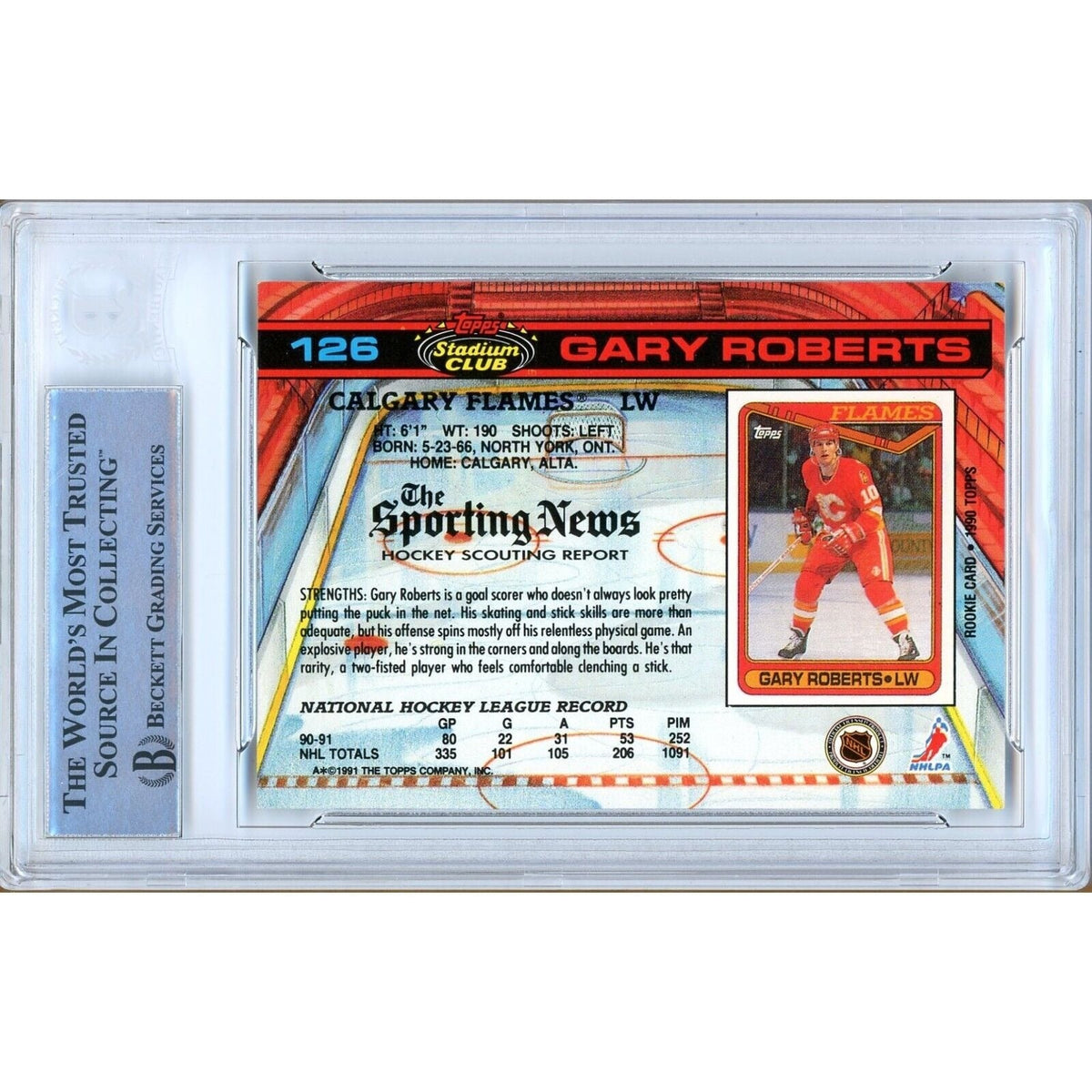 Gary Roberts Topps Stadium Club Signed Trading Card Beckett BAS