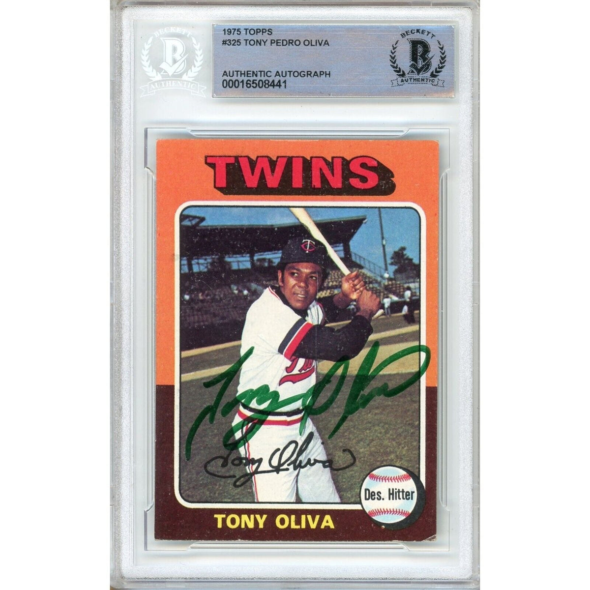 Tony Oliva Minnesota Twins Signed Autographed Trading Card Beckett BAS