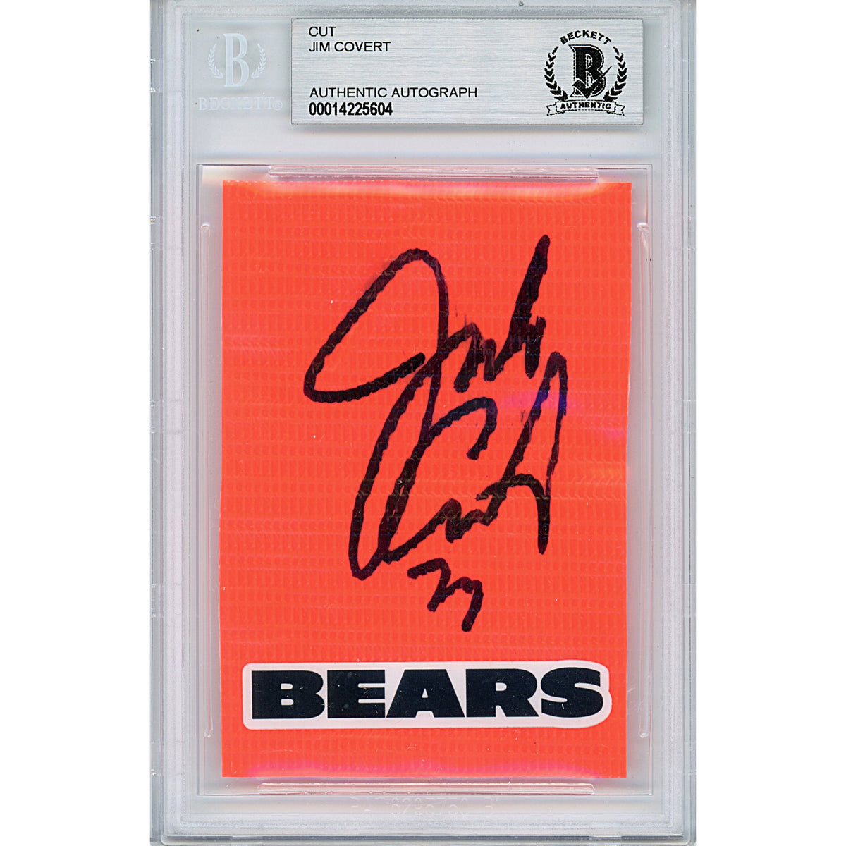 Jimbo Covert Chicago Bears Autographed Cut Signature Beckett BAS