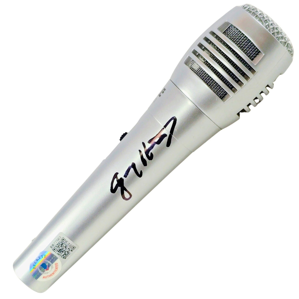 Jimmy Hart Autographed Microphone Photo Beckett BAS