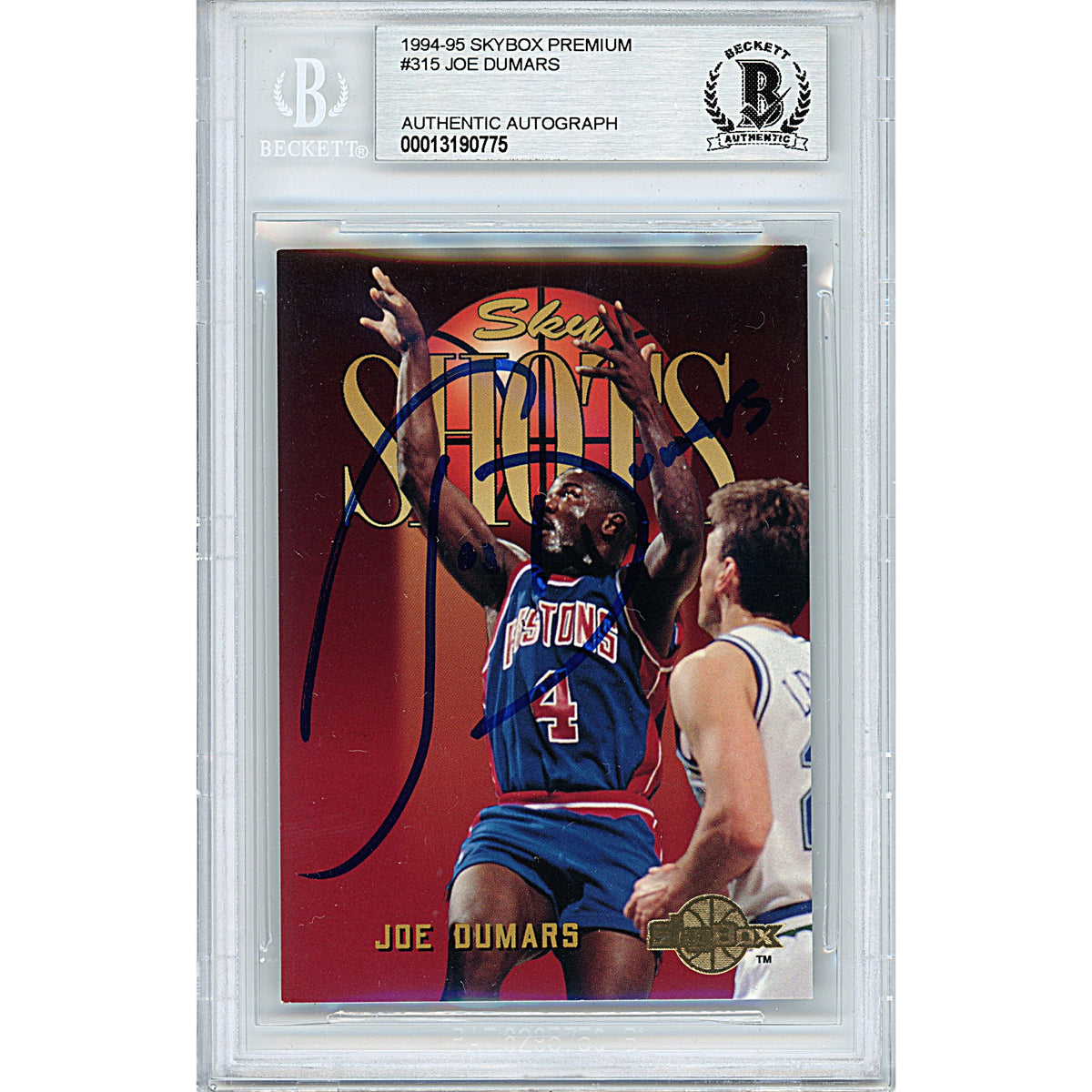 Joe Dumars Autographed Trading Card Beckett BGS