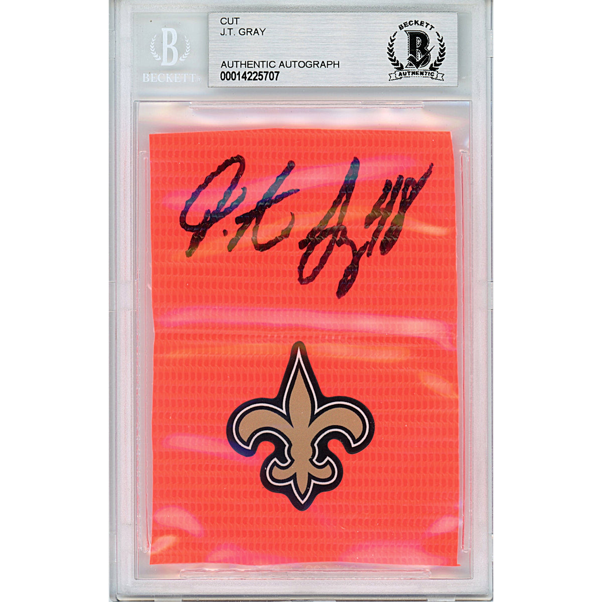 Jt Gray New Orleans Saints Autographed Trading Card Beckett BGS