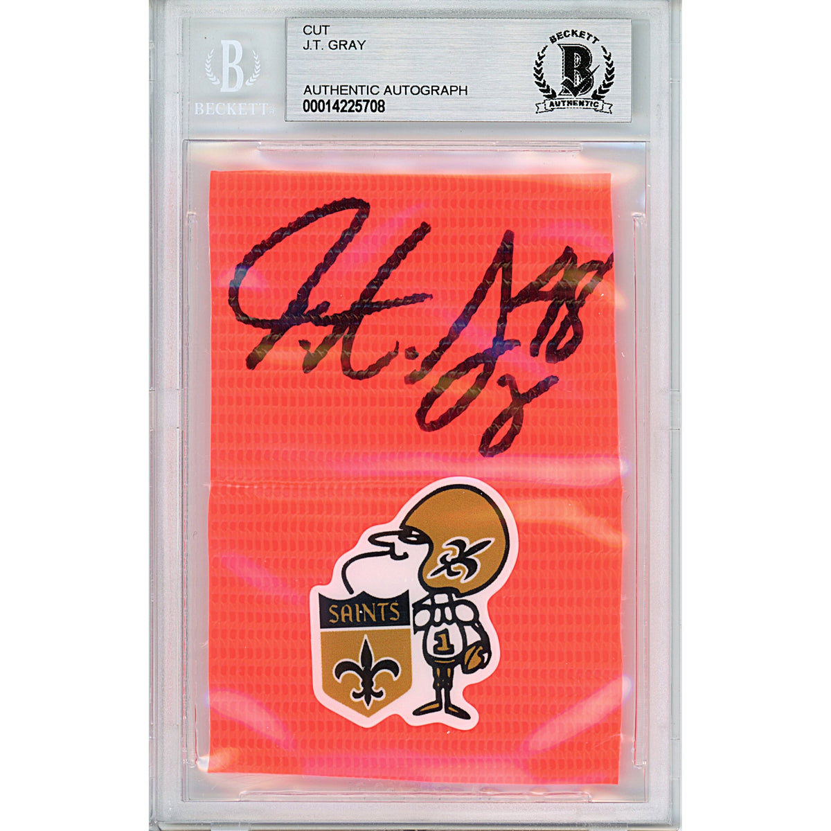 Gray New Orleans Saints Autographed Cut Signature Beckett BGS
