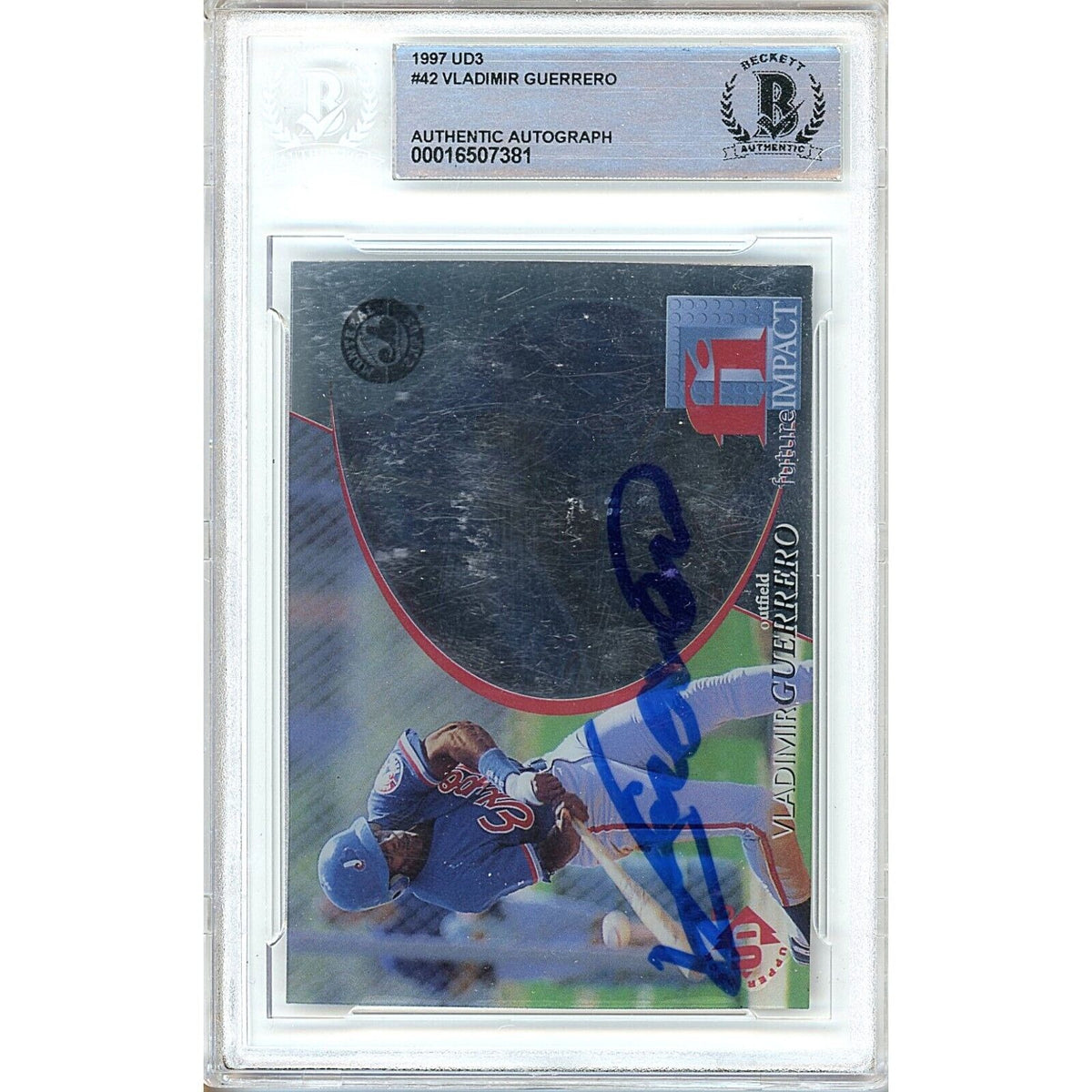 Vladimir Guerrero Montreal Expos Signed Trading Card Beckett BAS