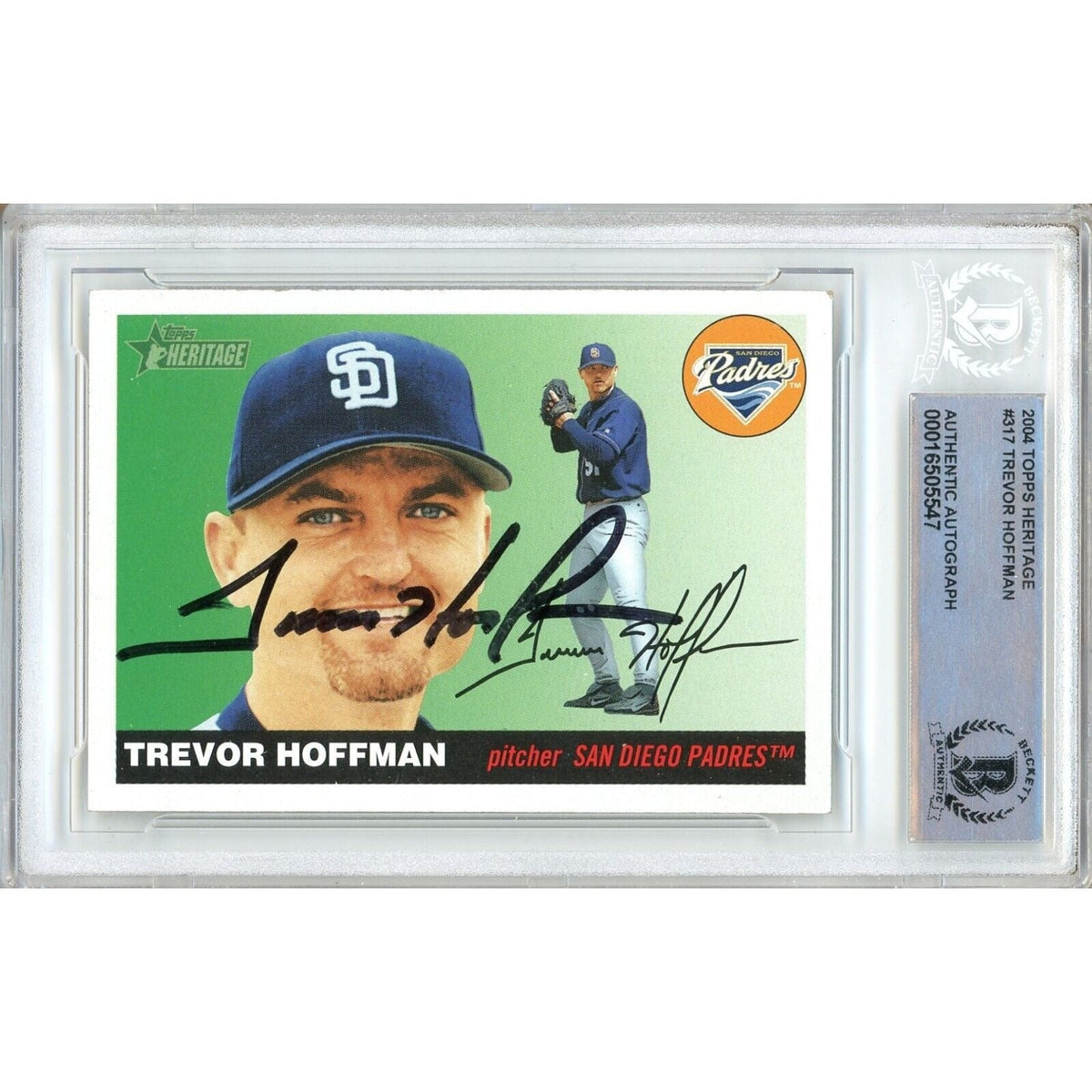 Trevor Hoffman San Diego Padres Autographed Trading Card Beckett BGS