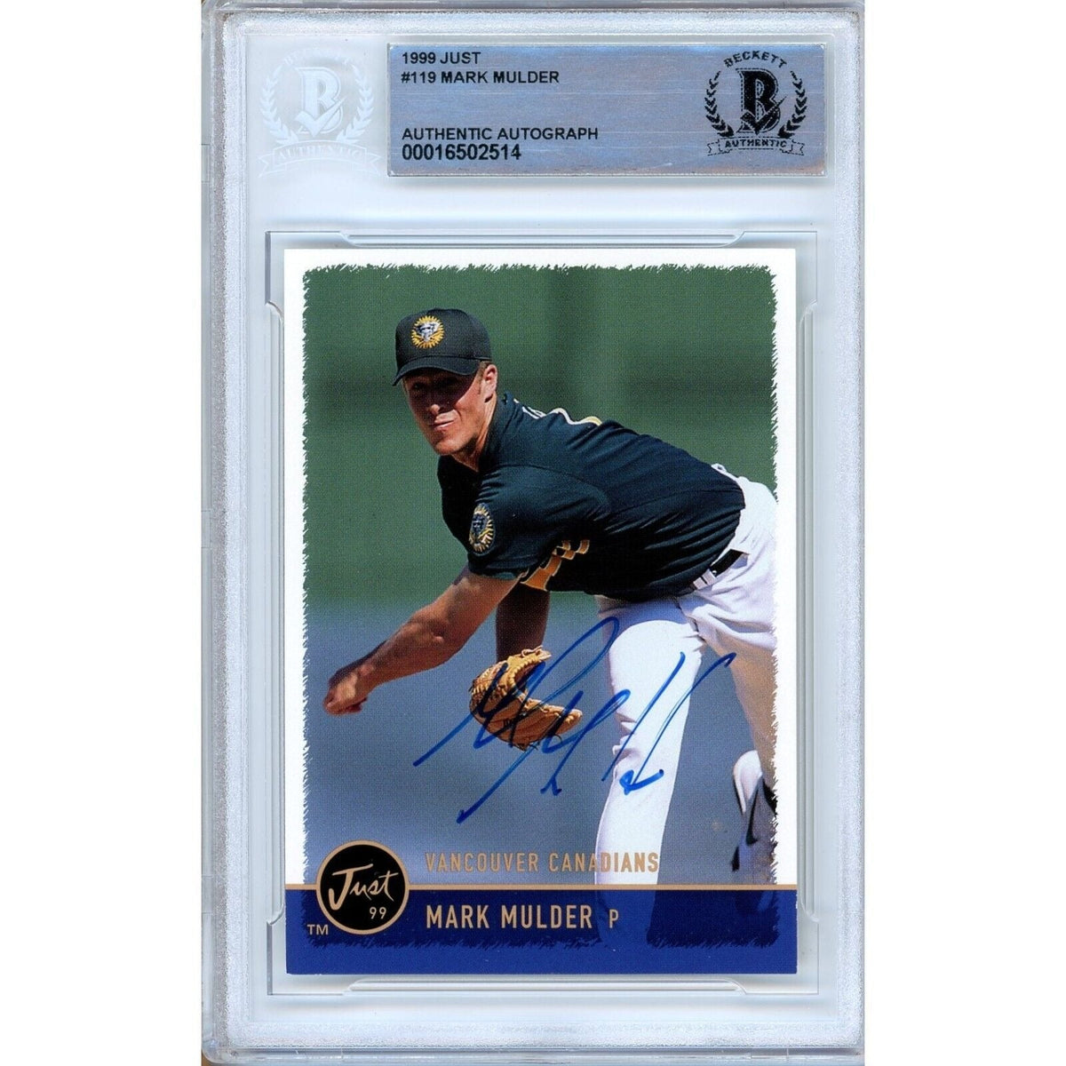 Mark Mulder Oakland Athletics Signed Autographed Trading Card Beckett BAS
