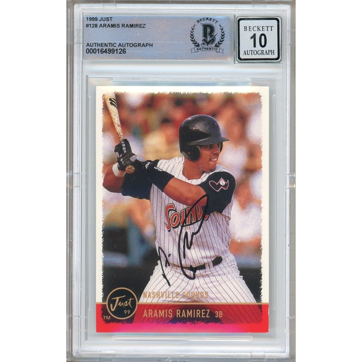 Aramis Ramirez Just Memorabilia Autographed Trading Card Beckett BGS
