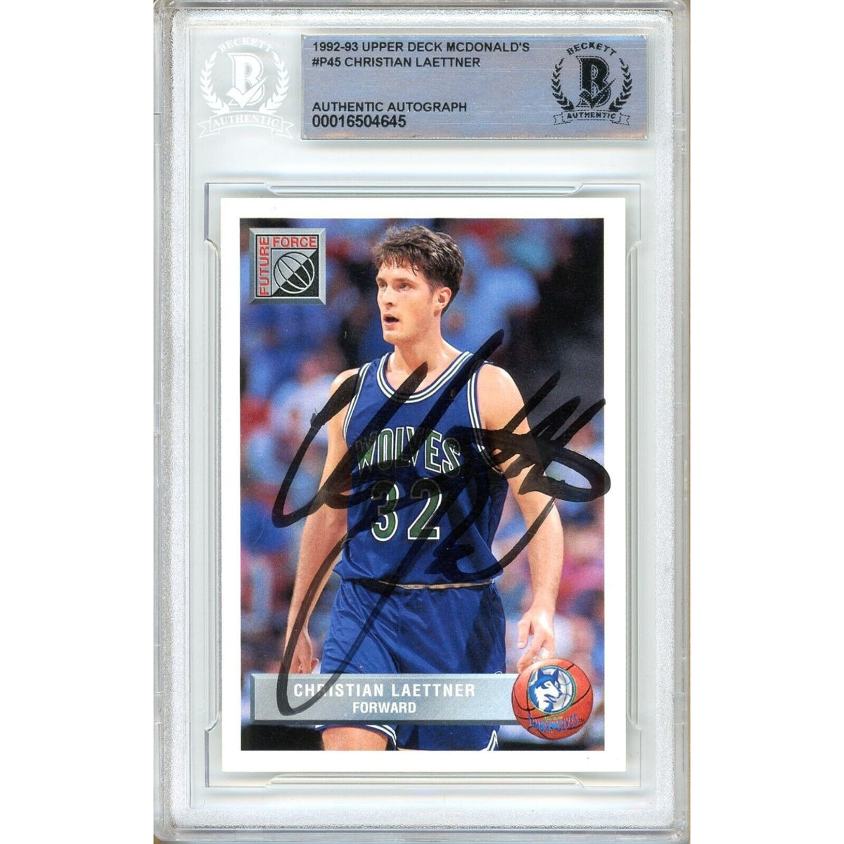 Christian Laettner Upper Deck Autographed Trading Card Beckett BAS