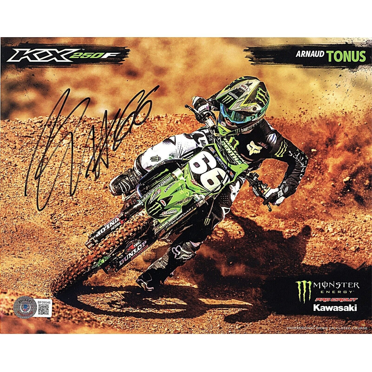 Arnaud Tonus Supercross Autographed Photo Beckett BAS