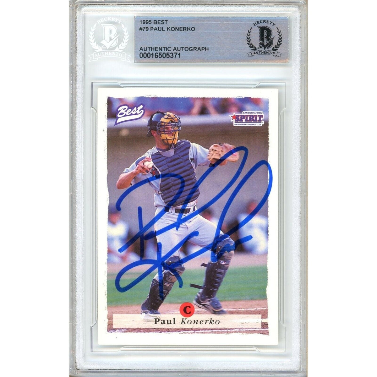 Paul Konerko Los Angeles Dodgers Autographed Trading Card Beckett BAS