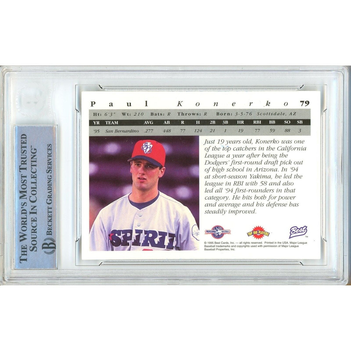 Paul Konerko Los Angeles Dodgers Signed Trading Card Beckett BAS