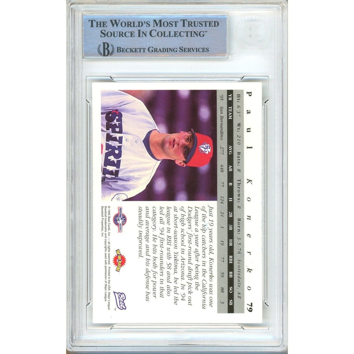 Paul Konerko Los Angeles Dodgers Autograph Trading Card Beckett BAS