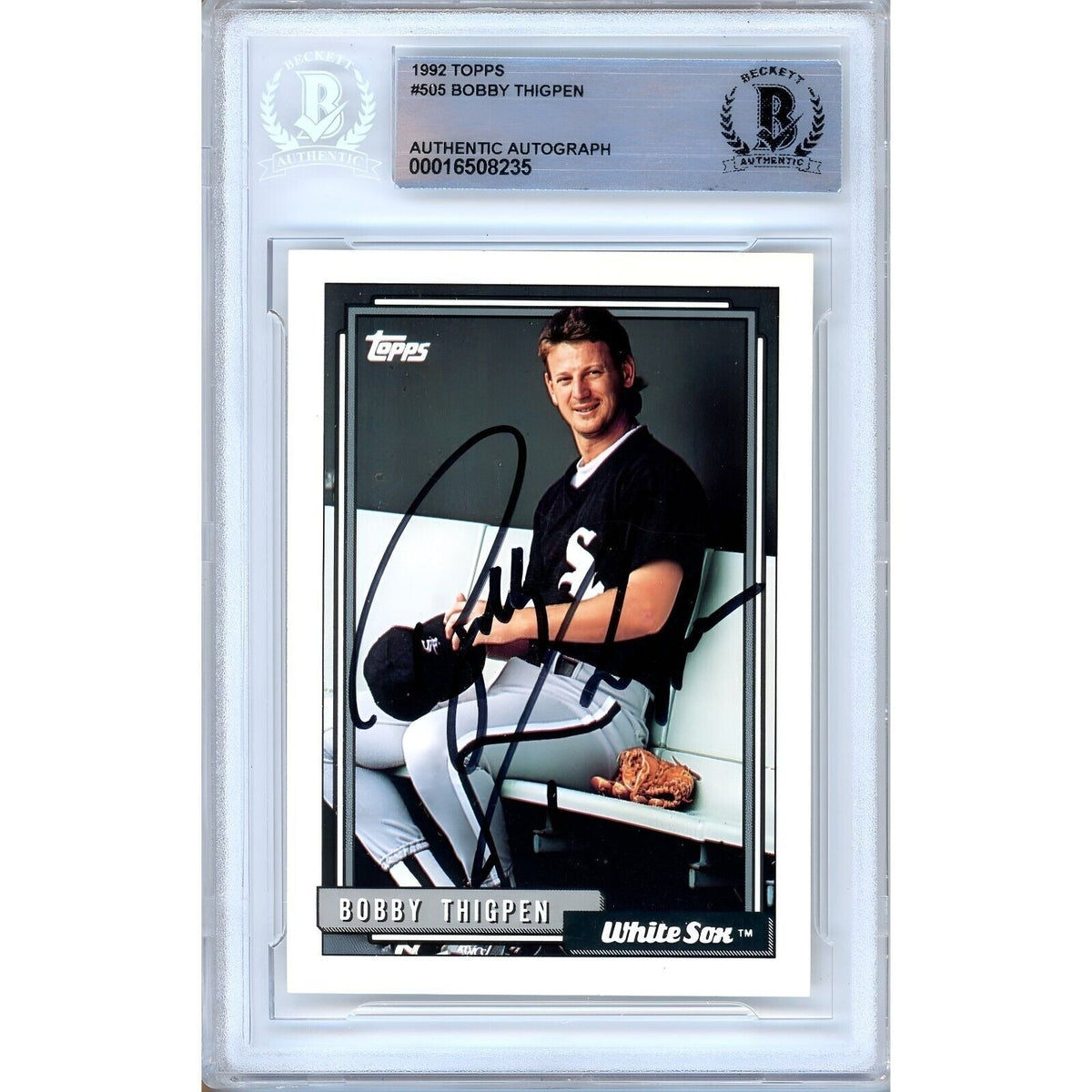 Bobby Thigpen Chicago White Sox Autographed Trading Card Beckett BAS