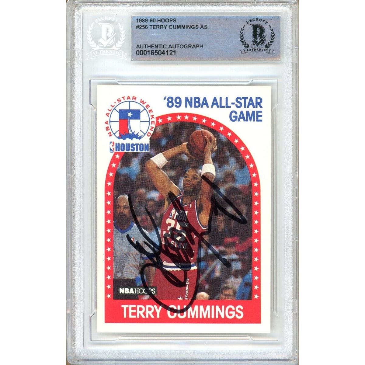 Terry Cummings San Antonio Spurs Autographed Trading Card Beckett BAS