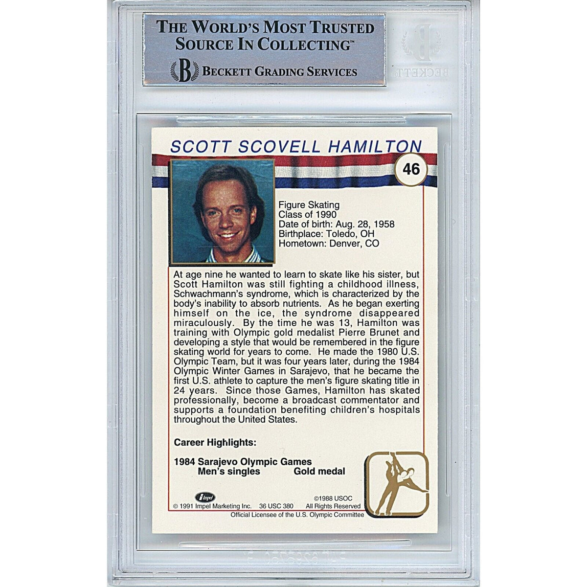 Scott Hamilton Team Signed Trading Card Beckett BAS