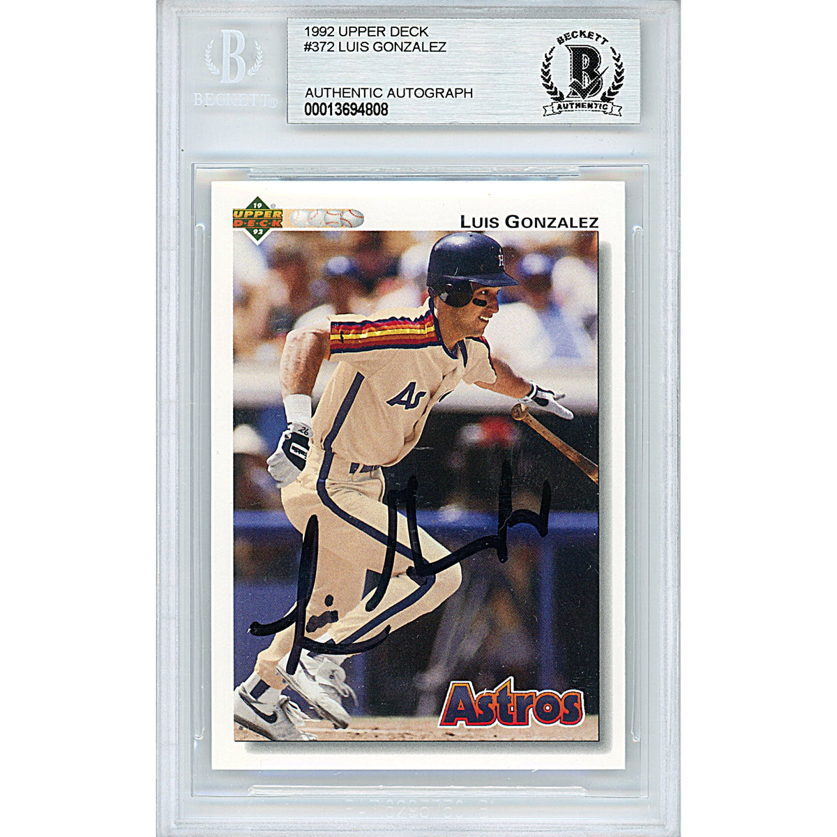 Luis Gonzalez Upper Deck Autographed Trading Card Beckett BGS