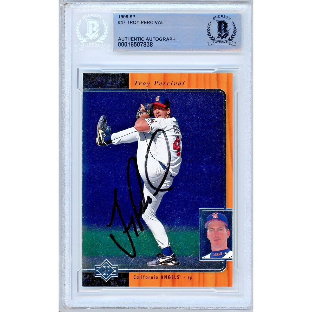 Troy Percival Autographed Trading Card Beckett BAS