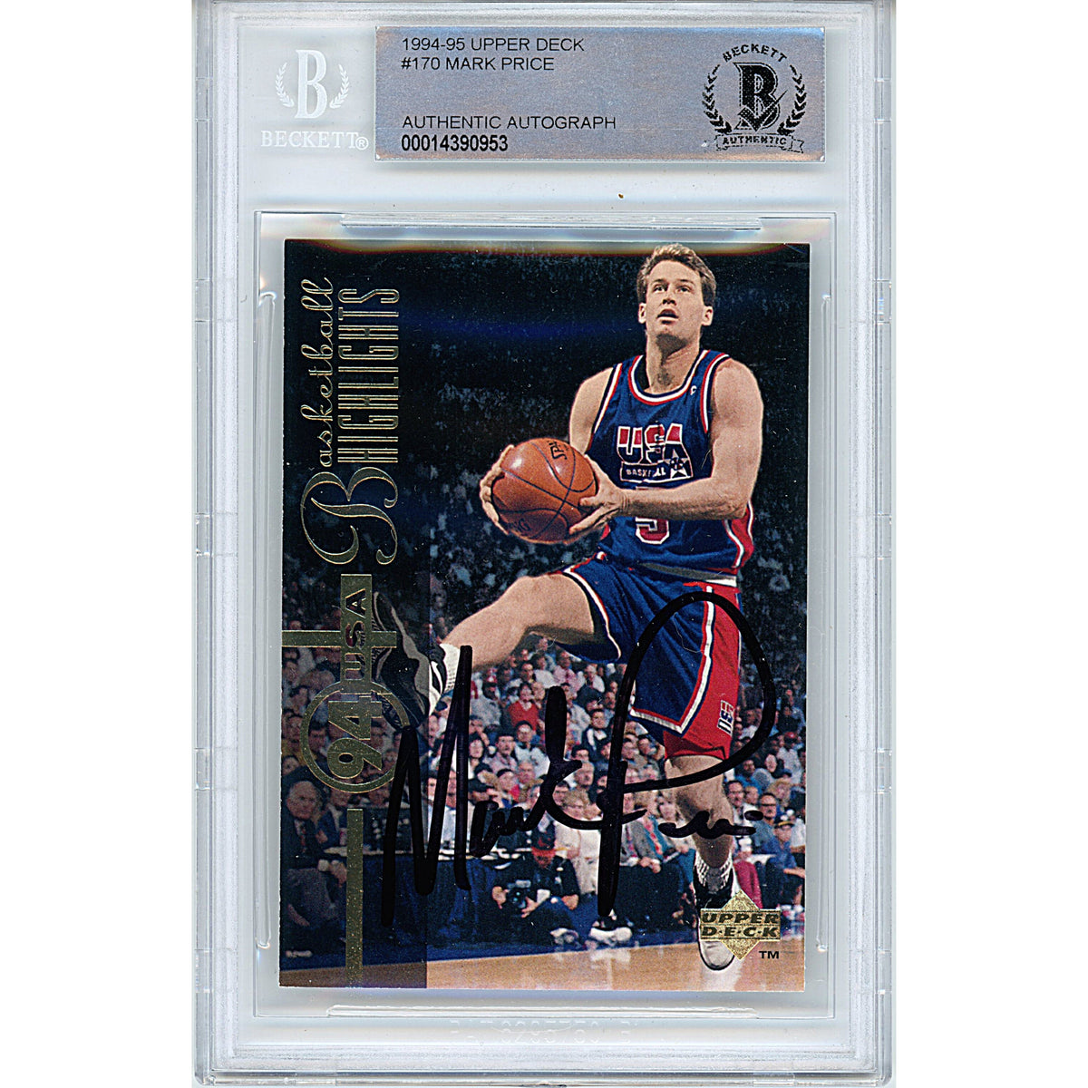 Mark Price Autographed Team Trading Card Beckett BGS