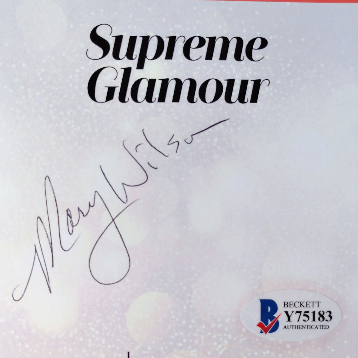 Mary Wilson Signed Supreme Glamour Autograph bookplate Beckett BAS