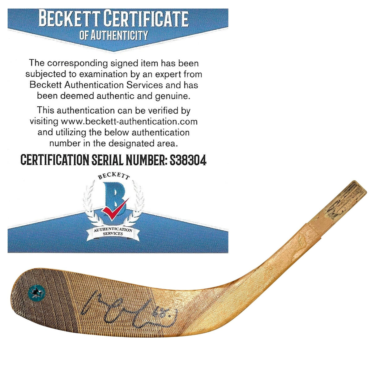 Melker Karlsson Signed San Jose Autographed Photo Beckett BAS