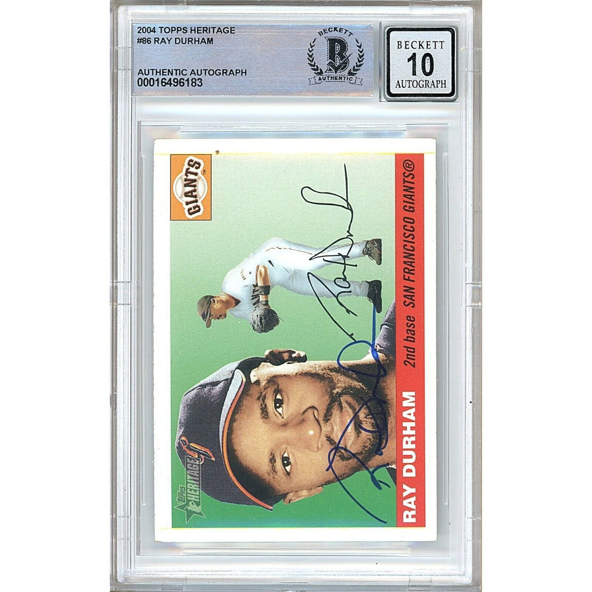 Ray Durham San Francisco Giants Signed Trading Card Beckett BGS