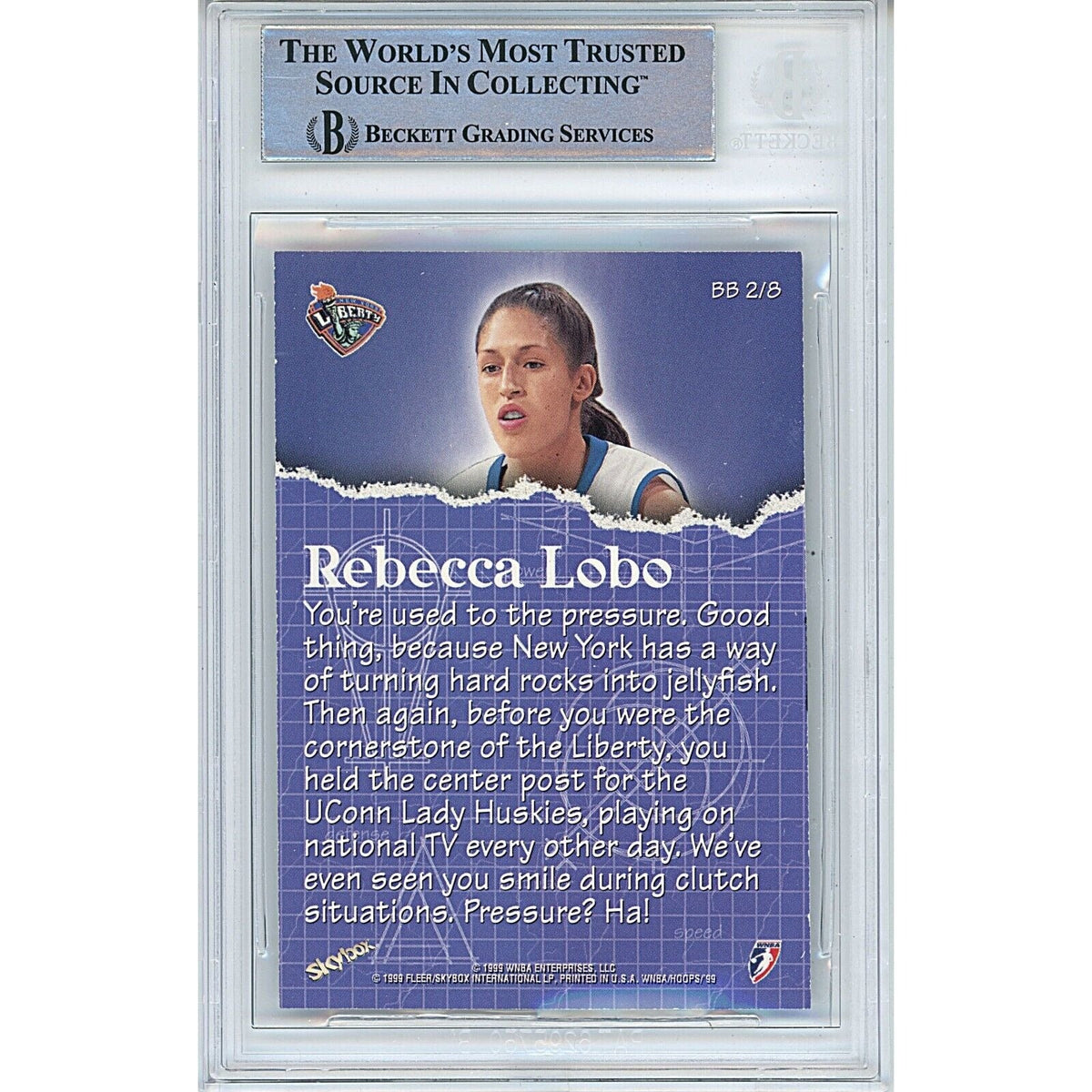 Rebecca Lobo New York Liberty Signed Trading Card Beckett BAS