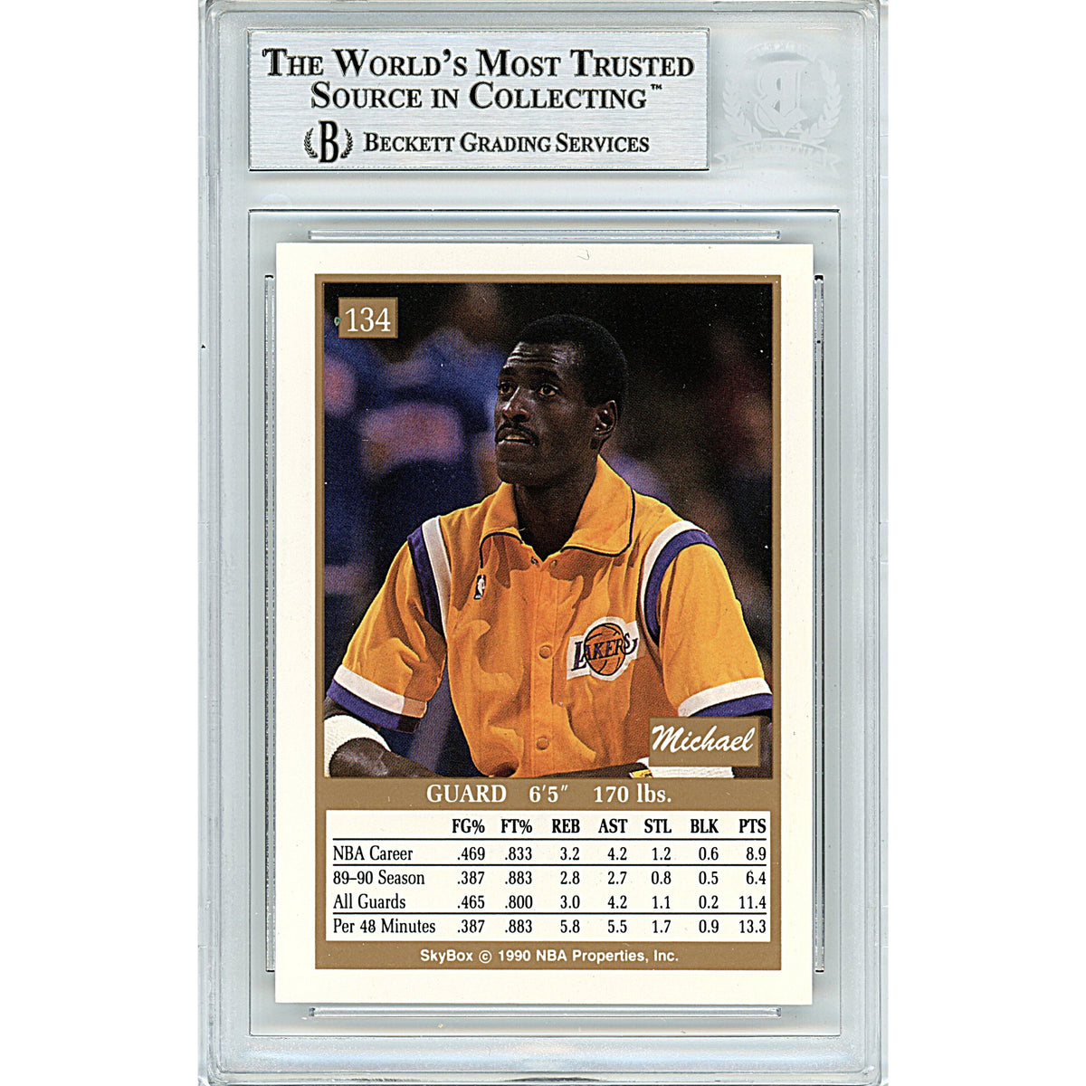 Michael Cooper Signed Los Angeles Trading Card Beckett BGS
