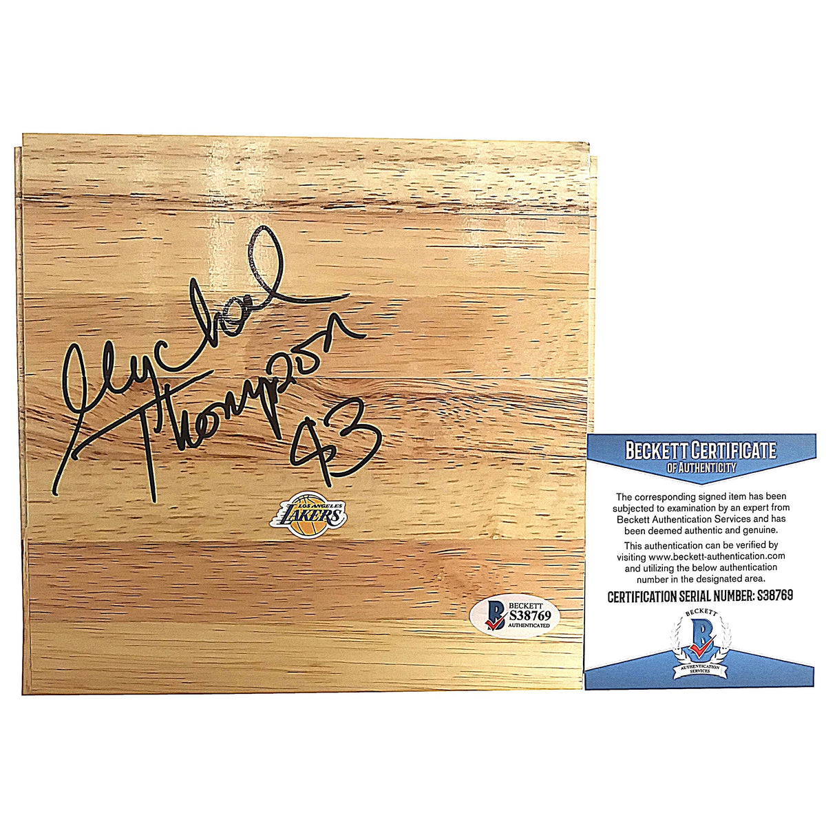 Mychal Thompson Signed Los Angeles Autographed Photo Beckett BAS