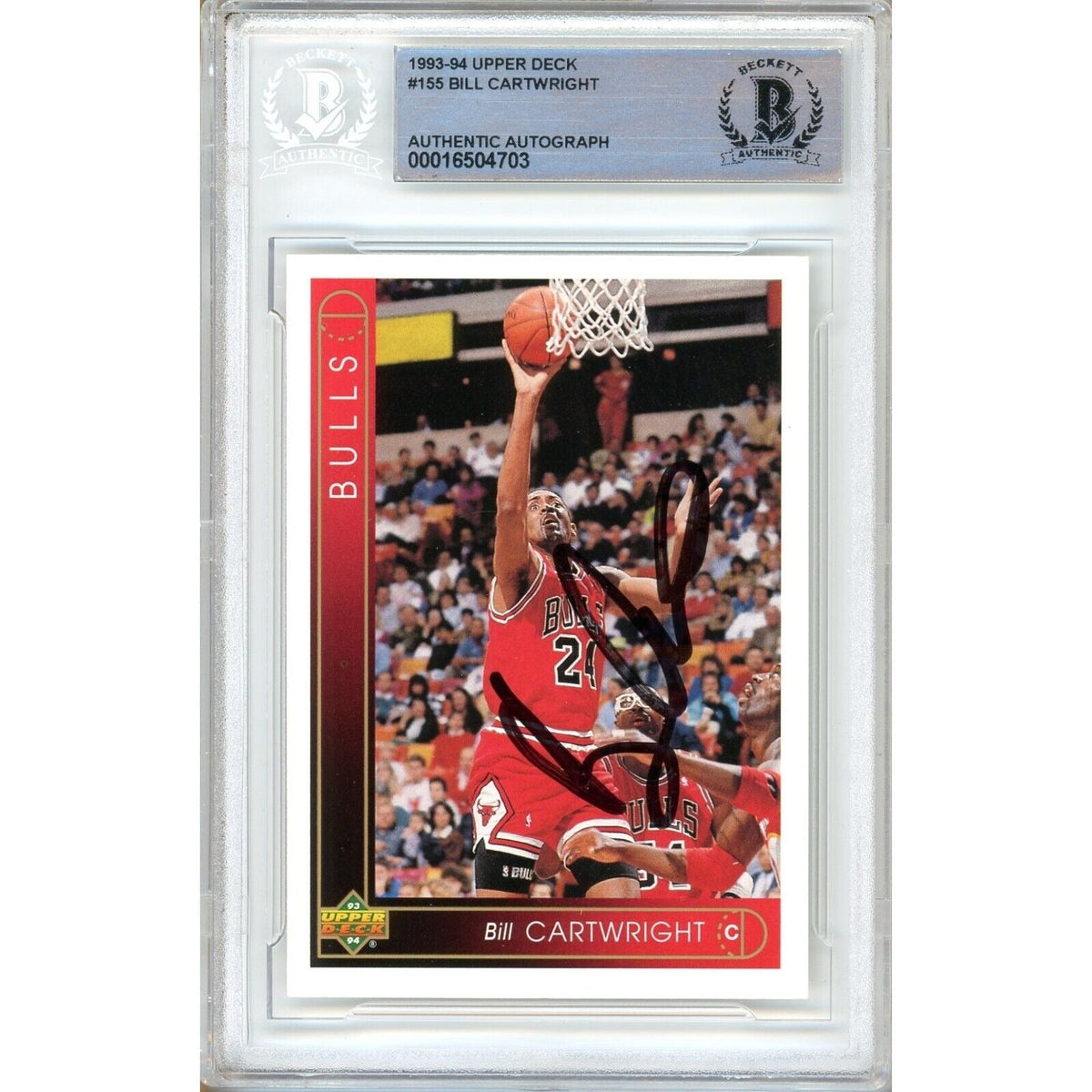 Bill Cartwright Upper Deck Autographed Trading Card Beckett BAS