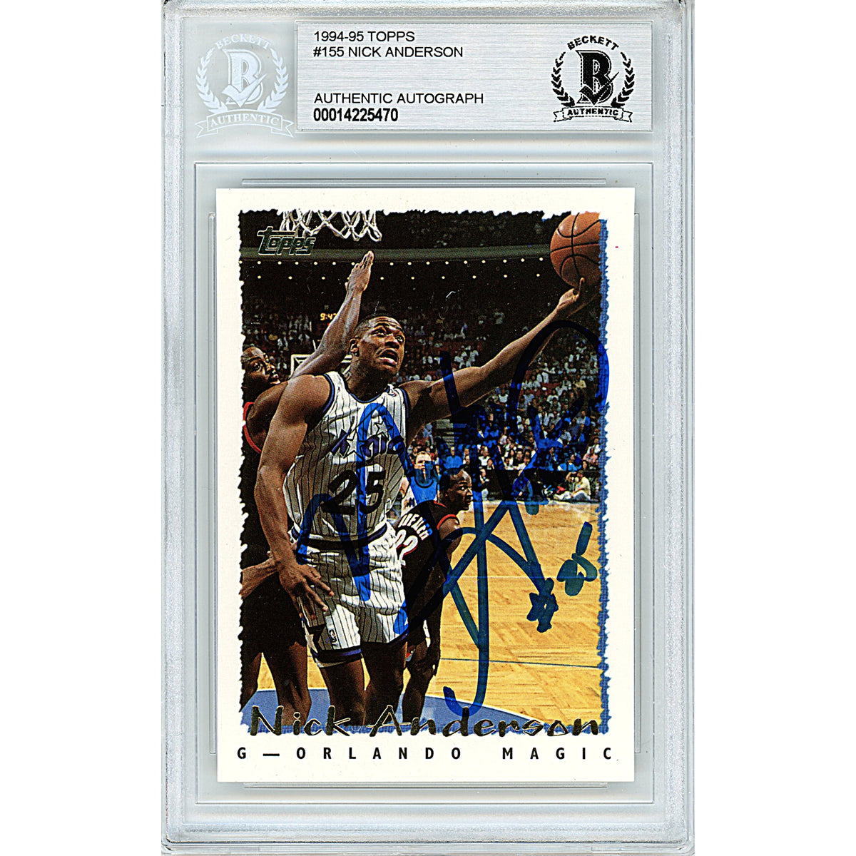 Nick Anderson Signed Orlando Magic Autographed Trading Card Beckett BGS