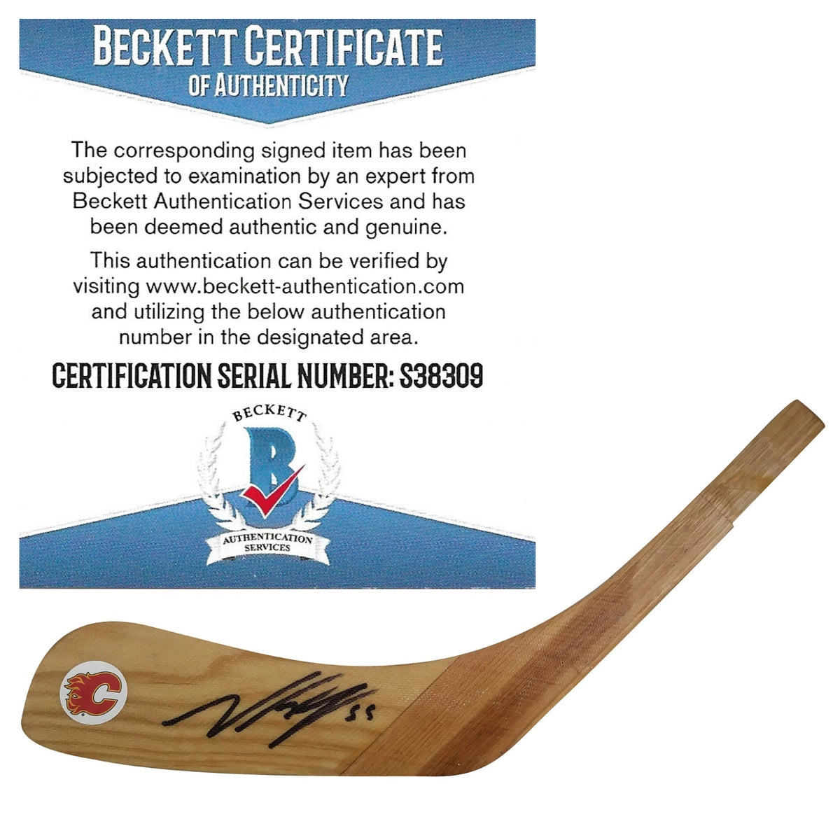 Noah Hanifin Signed Calgary Flames Autographed Photo Beckett BAS