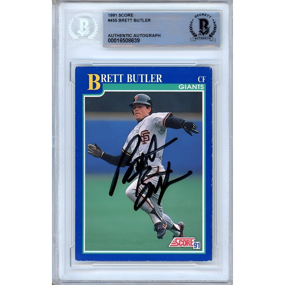Brett Butler San Francisco Giants Autographed Trading Card Beckett BAS