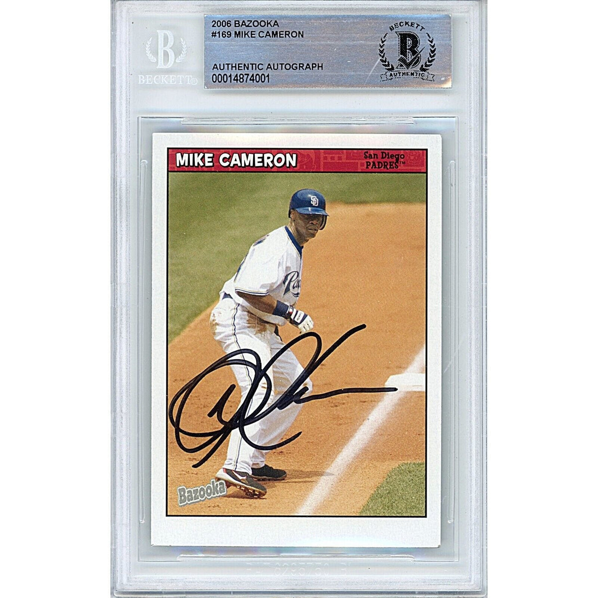Mike Cameron San Diego Padres Autographed Trading Card Beckett BAS