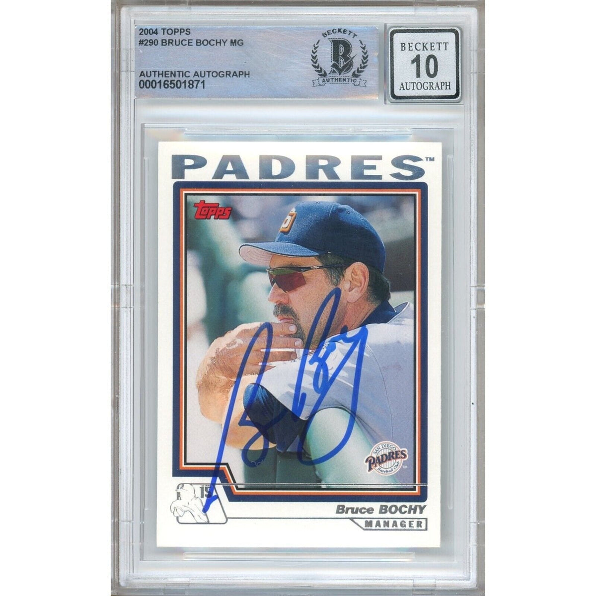 Bruce Bochy San Diego Padres Autographed Trading Card Beckett BAS