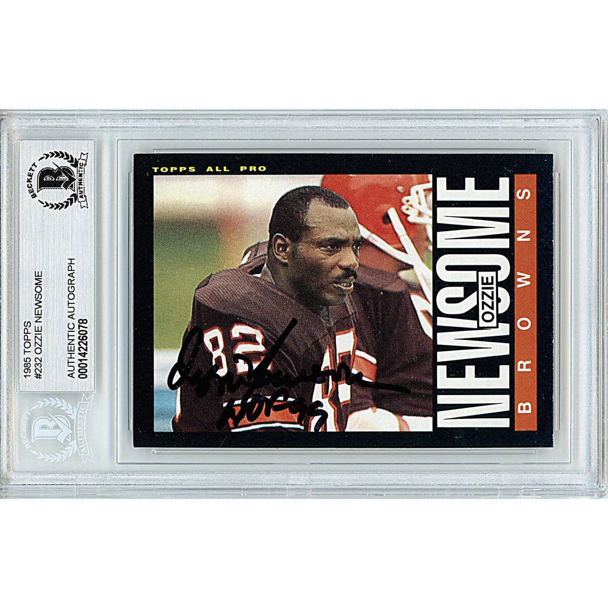 Ozzie Newsome Signed Cleveland Browns Autographed Trading Card Beckett BGS