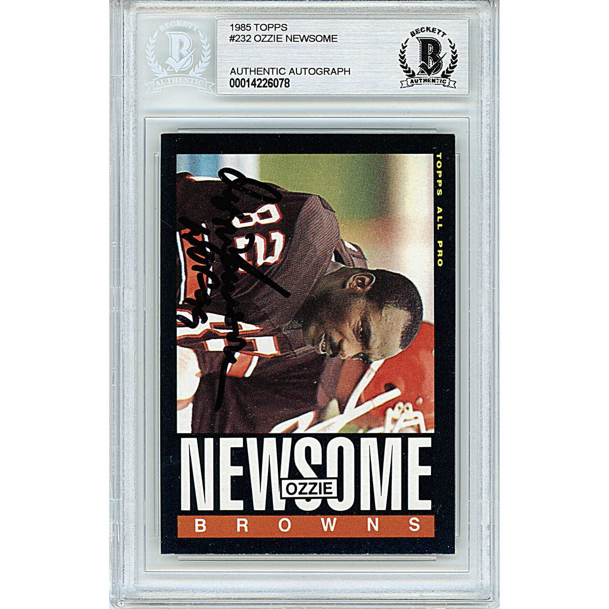 Ozzie Newsome Signed Cleveland Browns Trading Card Beckett BGS