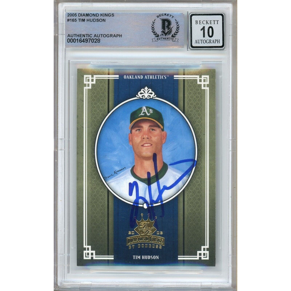 Tim Hudson Oakland Athletics Signed Autographed Trading Card Beckett BGS