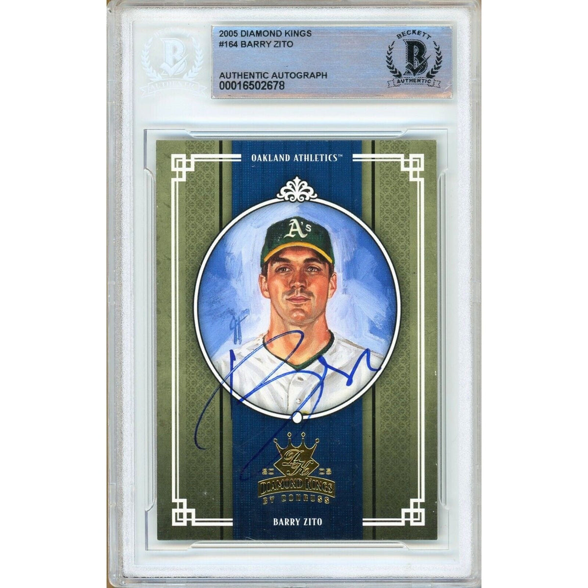 Barry Zito Donruss Diamond Kings Autographed Trading Card Beckett BAS