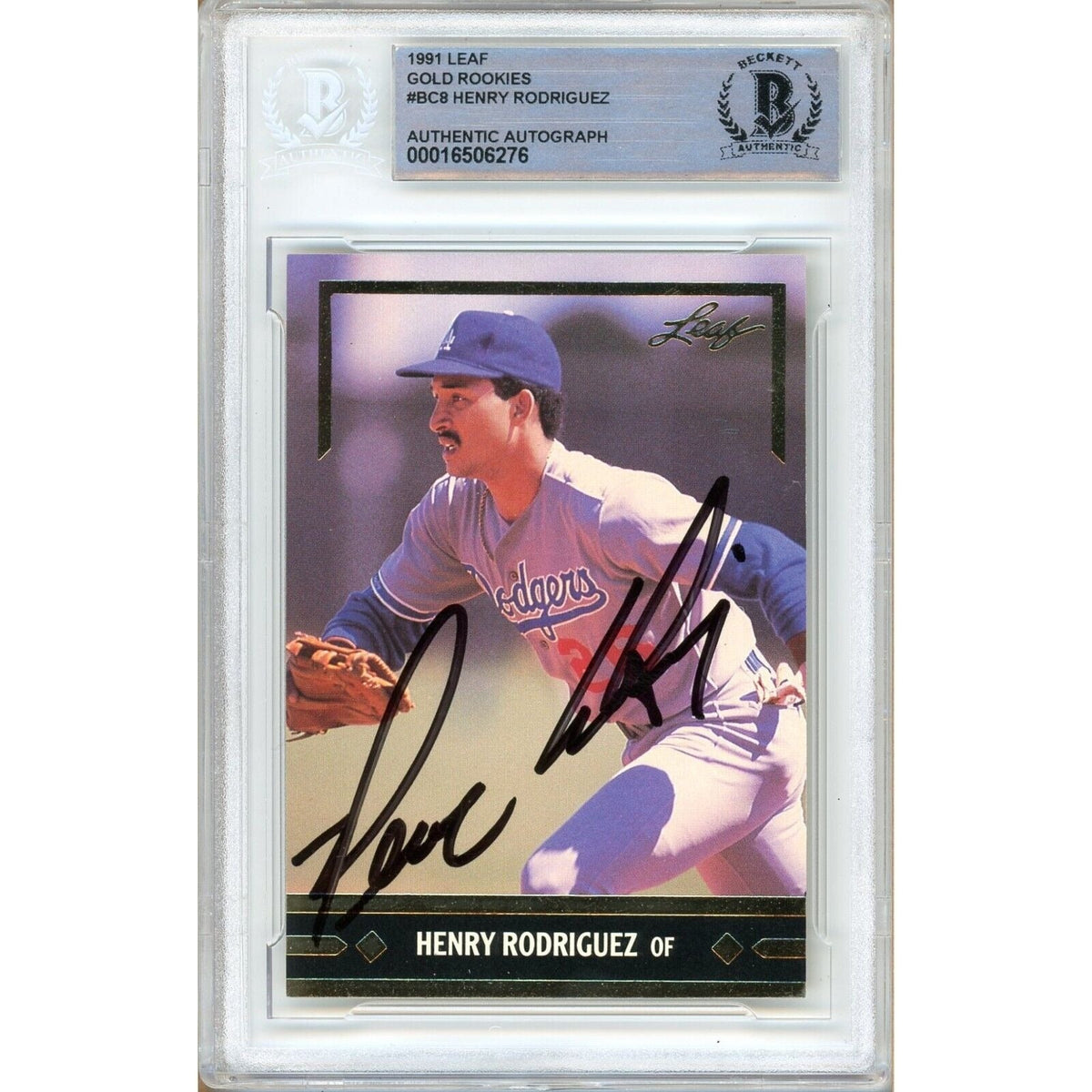 Henry Rodriguez Los Angeles Dodgers Autographed Trading Card Beckett BAS