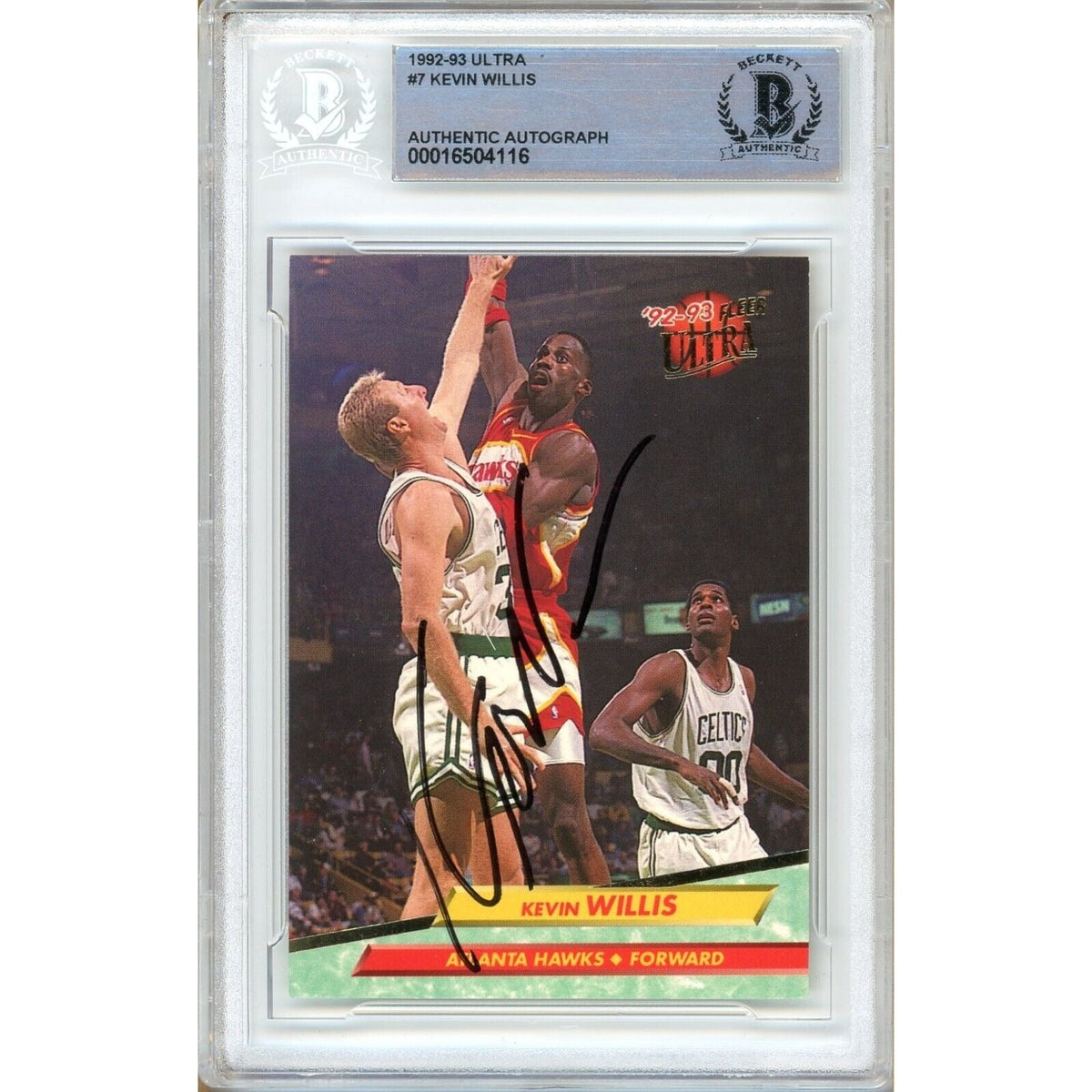 Kevin Willis Atlanta Hawks Autographed Trading Card Beckett BAS