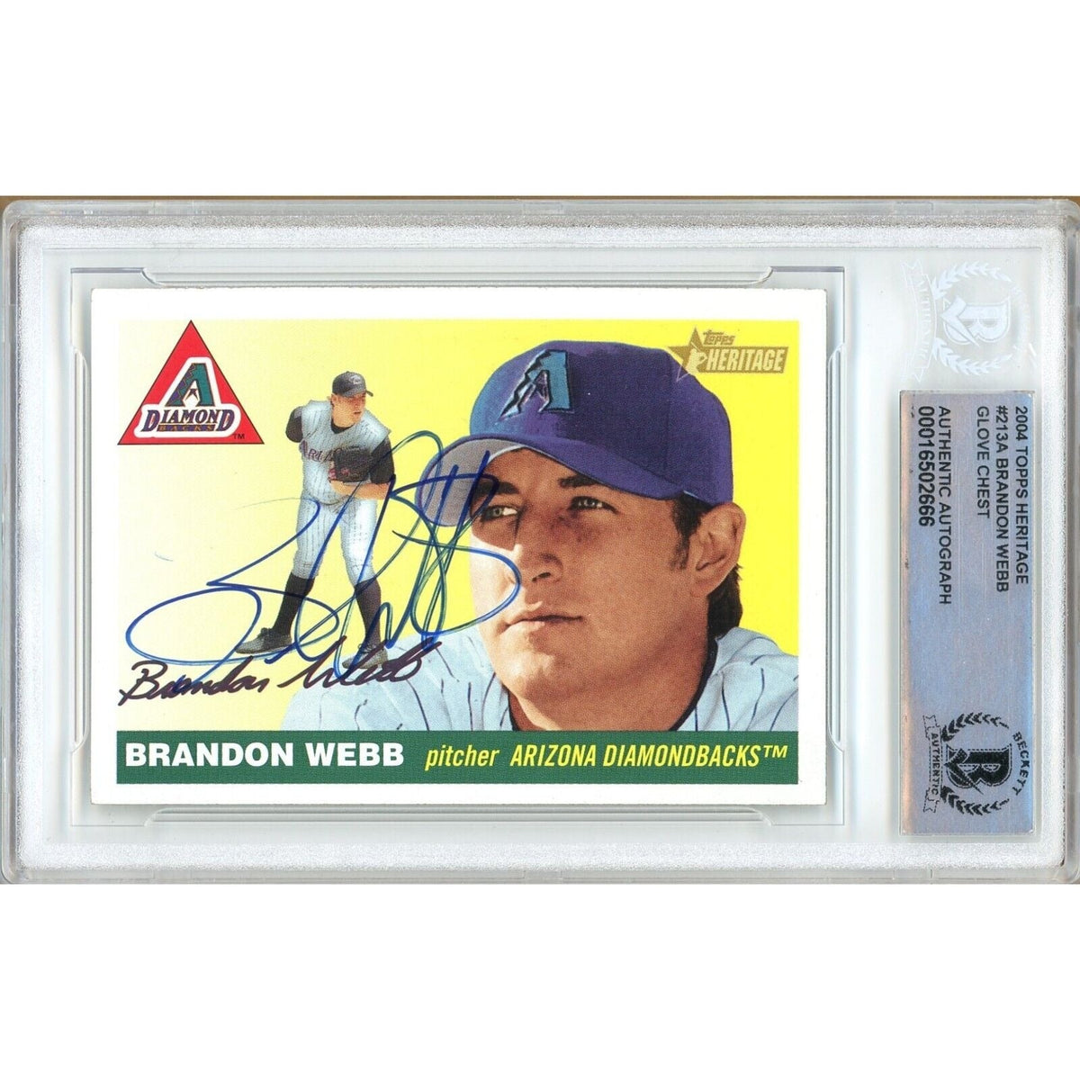 Brandon Webb Autographed Trading Card Beckett BAS