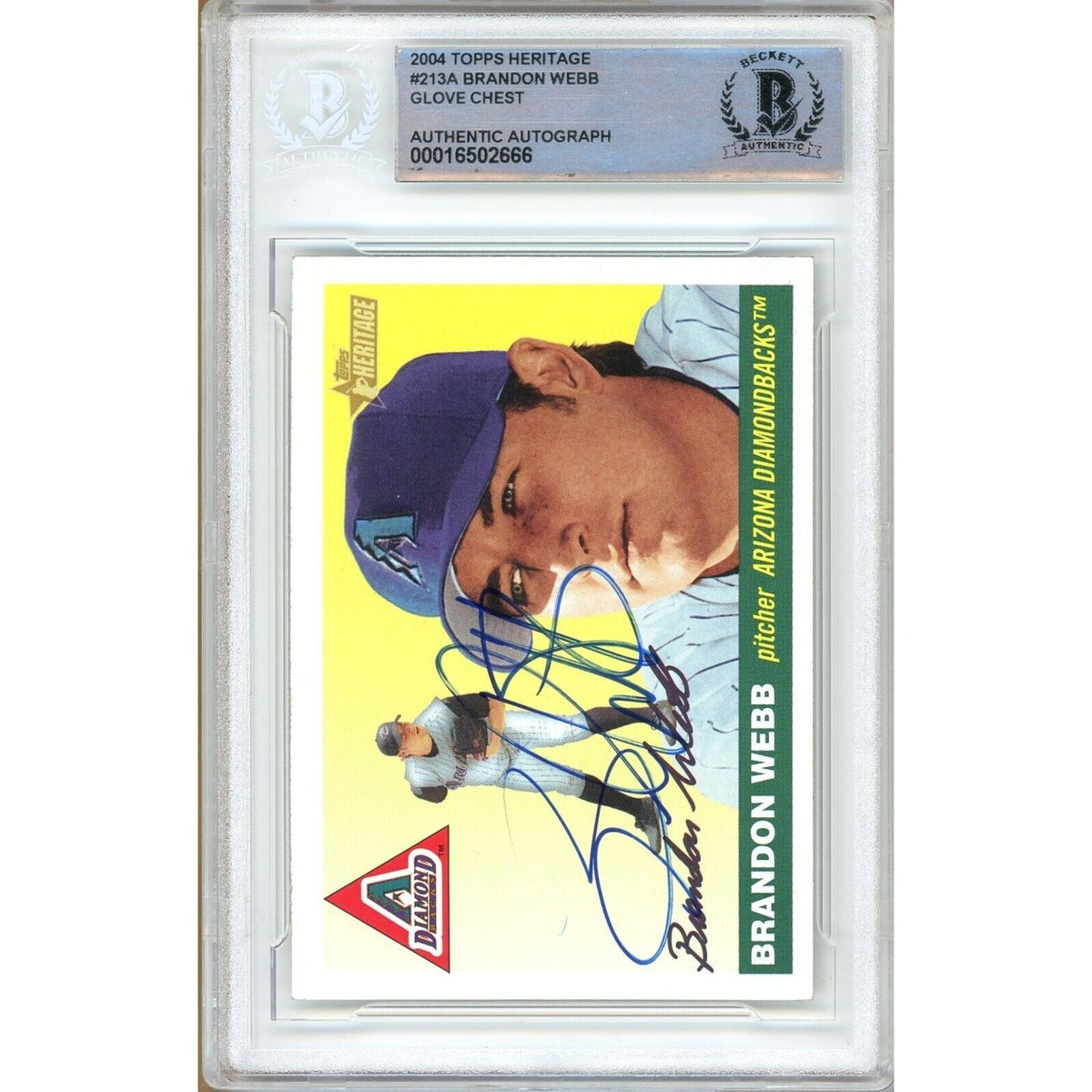 Brandon Webb Signed Trading Card Beckett BAS